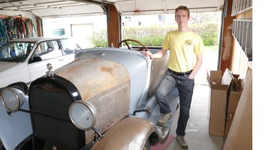 A 22-year old University of Calgary music/education student and jazz trombonist, Michael Callander is working towards getting the body work finished on his 1928 Model A Roadster Pickup. He’s done most of the chores himself, with help and mentorship from his dad, Gary, and members of the Stampede City Model A Ford Club.