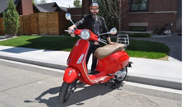 Sean Macleod of Calgary began riding a scooter nine years ago to help him build up confidence as he contemplated driving. He enjoyed scootering so much, he never did get behind the wheel of a car and just bought himself this 2019 Vespa Primarvera 50.