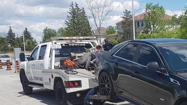 A speeding driver had his Cadillac impounded for street racing in Brampton July 2019.