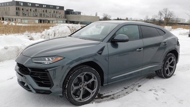 The 2019 Lamborghini Urus parked outside the Ivey Business School on the University of Western campus. If you aspire to one of these in your garage, an MBA from this place is a good start.