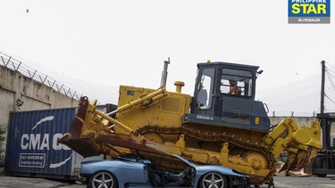 Watch Filipino customs crush a Ferrari 360 Spyder as a warning to smugglers