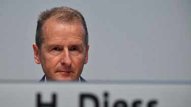 Herbert Diess, CEO of German car giant Volkswagen (VW), attends the company's annual general meeting on May 14, 2019 in Berlin.