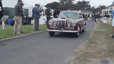 Cars rolling onto the field at the 2019 Pebble Beach Concours d'Elegance