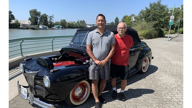 Jason and Sam McVicar share the car Sam bought when he was a teenager in 1955.