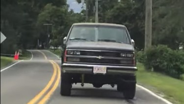 This man’s backward-facing Chevy truck is actually street legal