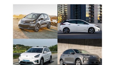 Chevrolet Bolt, Nissan Leaf, Hyundai Kona and Kia Niro