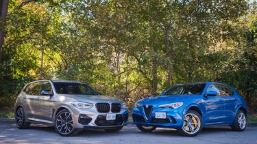 SUV comparison between 2019 BMW X3 M and 2019 Alfa Romeo Stelvio Quadrifoglio