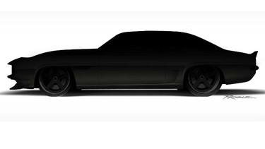 A teaser image of the Ringbrothers' 1969 Chevy Camaro, to be unveiled at SEMA 2019