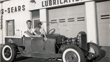 Author Bernie Loughran attending a hot rod show in 1958 with his Model T hot rod.