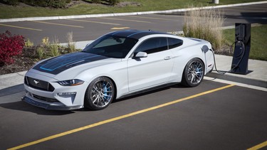 Ford and Webasto's Mustang Lithium, an ultra-high-performance battery-electric Mustang fastback prototype with more than 1,000 ft.-lbs. of torque and more than 900 horsepower.