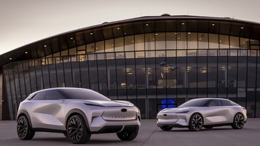Infiniti is planning on launching three EVs, two of which will be based on the Q and QX Inspiration concepts, pictured here.