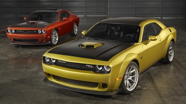 50th Anniversary Edition Challenger celebrates golden anniversary with new exterior paint color, body-color Shaker hood on HEMI® V-8 models, unique badging and heritage style available on four Challenger models.