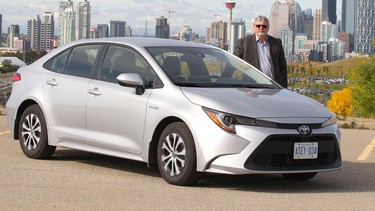 Jeff Griffiths with the 2020 Toyota Corolla Hybrid in Calgary.