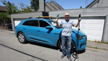 Harvey Soicher pictured with his then brand new Audi e-tron a couple of days before embarking on Mary Ann's Electric Drive.