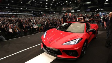 The first 2020 Chevrolet Corvette crossing the Barrett-Jackson auction block