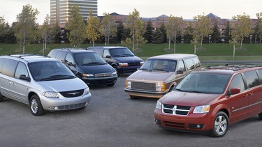 Five generations of the Chrysler Minivan