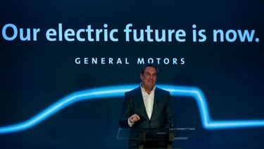 Mark Reuss, General Motors president speaks at their Detroit- Hamtramck assembly plant on January 27, 2020 in Detroit, Michigan.