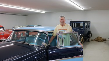 Barry Isaac with his restored 1956 Monarch Richelieu sedan – one of the four Richelieu models produced by Ford of Canada.