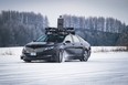 The University of Waterloo's "Autonomoose" self-driving Lincoln MKZ hybrid, testing in Ontario