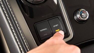 The Sport Mode button on a 2016 Nissan Maxima