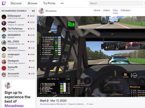 Daniel Morad's Twitch channel for online racing
