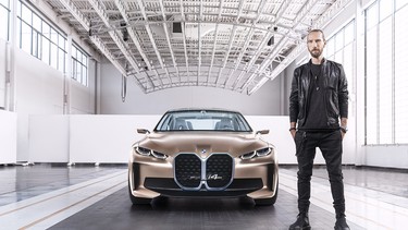 Head of BMW i design Kai Langer with the Concept i4, the latest all-electric vision from the automaker that will provide the template for a production vehicle soon.