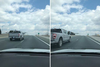 A camoflaged development prototype Ford F-150 pickup on Ontario’s Highway 401 eastbound close to Woodstock mid-April.