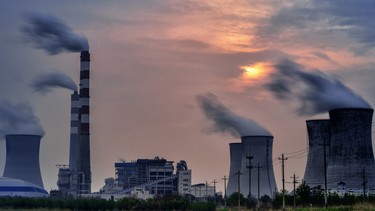 Power station sunset cloudy