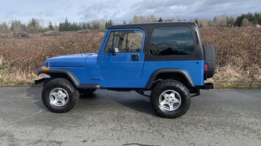 The completed restoration of the 1991 Jeep YJ that Angie Herbert had been driving since she was a 16-year-old high school student.