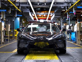 Regular production of the 2020 Chevrolet Corvette Stingray coupe begins February 3, 2020 at General Motors Bowling Green Assembly in Bowling Green, Kentucky. Initial vehicle shipments to dealers are expected to begin in late February or early March.