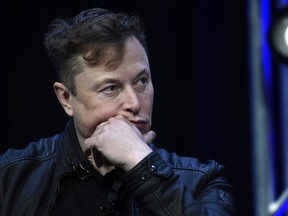 In this March 9, 2020, file photo, Tesla and SpaceX Chief Executive Officer Elon Musk speaks at the SATELLITE Conference and Exhibition in Washington.