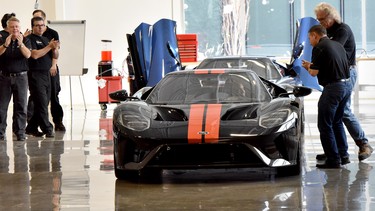 The first production Ford GT, built in Markham, Ontario