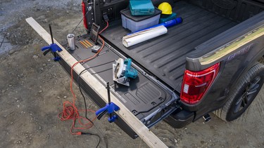 The 2021 Ford F-150 includes a tailgate that doubles as a workbench, and an available on-board generator