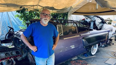 Ross Galitzky with the 1956 Mercury convertible that once was one of Vancouver’s most radically customized show cars.