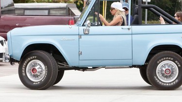 Lady Gaga in her Ford Bronco