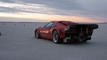 The record-setting Ferrari 288 GTO 'Cavallo Volante' on the Bonneville Salt Flats