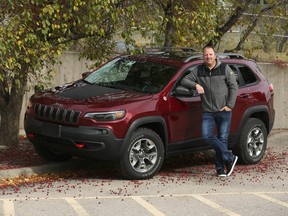 Chris Braun with the 2020 Jeep Cherokee Trailhawk he drove for a week in and around his hometown of Calgary.
