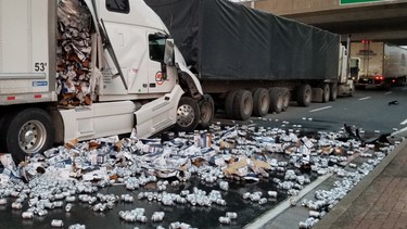 Beer truck crash