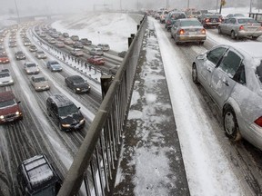 This Toronto Sun file photo shows cars overlooking the Gardiner Expressway.