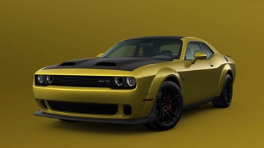 2021 Dodge Challenger SRT Hellcat Widebody shown in Gold Rush exterior paint color