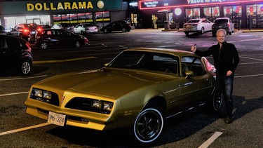 Film industry location scout Dave Small with his restored ‘Rockford correct’ 1978 Firebird.
