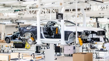 A Polestar electric vehicle being assembled at the company's plant in Chengdu, China