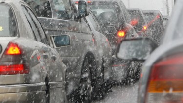 Cars stuck in a jam on March 5, 2008.