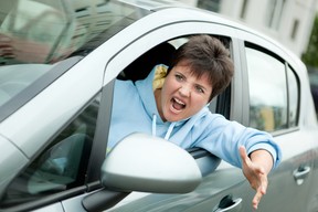 Angry Woman Driver Shouts