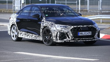 Audi RS3 spy shot during testing near Nurburgring