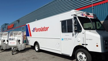 Purolator's new electric-conversion delivery van.