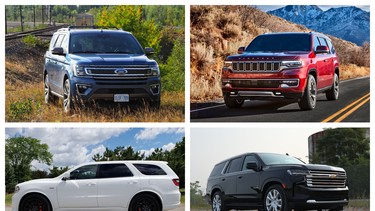 SUV towing collage