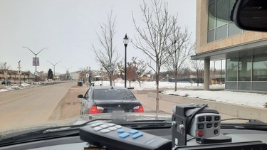 pulled over Saskatoon speeder SPS Twitter
