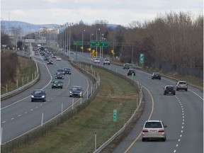 A view of Highway 20 as traffic passes through Beaconsfield.