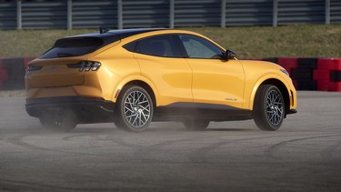 2021 Ford Mustang Mach-E GT available early fall 2021. (Closed course. Professional driver. Do not attempt.)